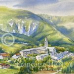 Village de Notre Dame du Laus – Hautes Alpes PACA – Aquarelle 30 cm x 40 cm