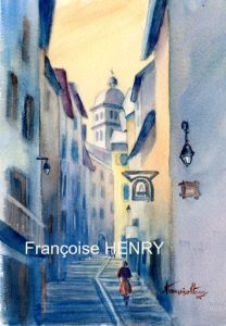 Petite gargouille de Briançon – aquarelle sur papier – 18 cm x 24 cm Htes Alpes – PACA – France