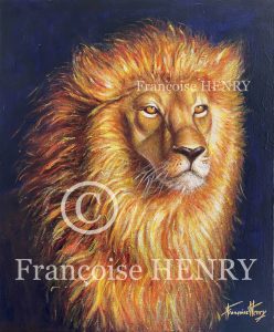 Lion de Juda – Acrylique sur toile de lin – 38 cm x 46 cm
